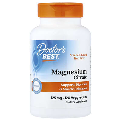 Doctor's Best цитрат магния, 125 mg, 120 вегетарианских капсул