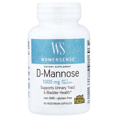Womensense®, D-Mannose, 60 вегетарианских капсул (500 mg на капсулу)