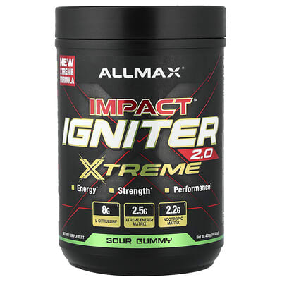 Предтренировочный комплекс Impact™ Igniter Xtreme 2.0 Sour Gummy 14.82 oz (420 g)