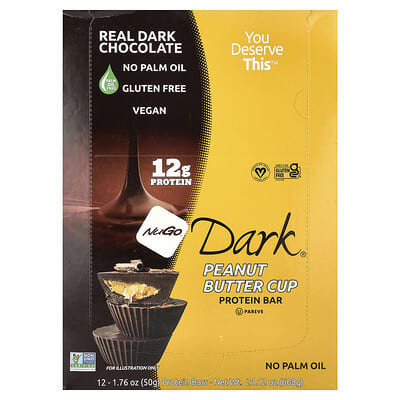 Протеиновые батончики Dark®, Peanut Butter Cup, 12 шт., 1.76 oz (50 g) каждый