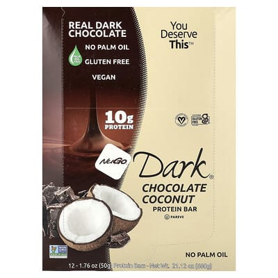 Dark®, Protein Bars, Chocolate Coconut, 12 Bars, 1.76 oz (50 g) Each