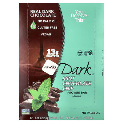 Dark®, Protein Bars, Mint Chocolate Chip, 12 Bars, 1.76 oz (50 g) Each