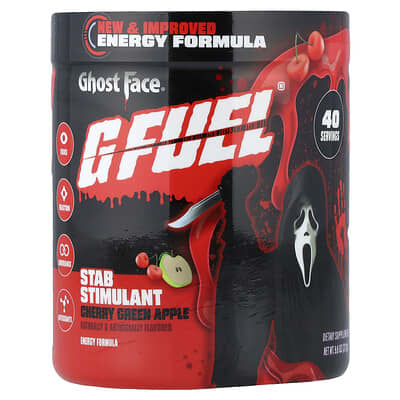 Спортивная добавка G FUEL Energy Formula Ghost Face®, Cherry Green Apple, 9.6 oz (272 g)