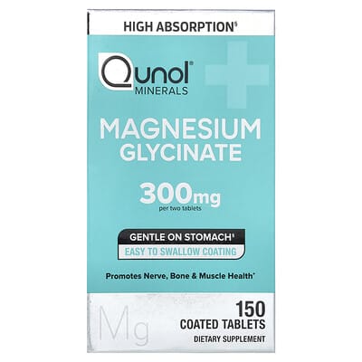 Магний глицинат Qunol, 150 покрытых таблеток (150 mg per Tablet)
