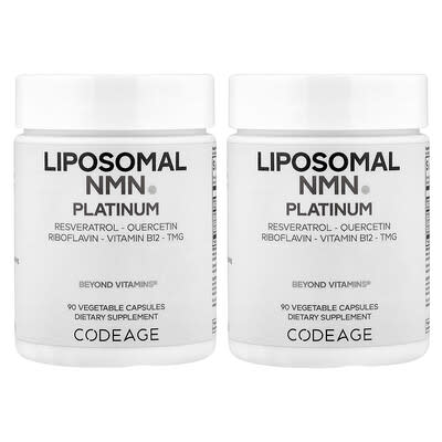 Liposomal NMN Platinum, 2 Bottles, 90 Vegetable Capsules Each