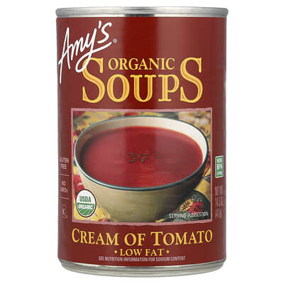 Organic Soups, Cream of Tomato, Low Fat, 14.5 oz (411 g)