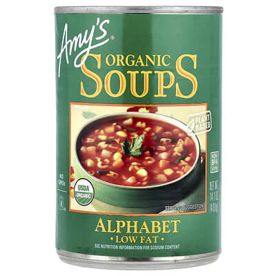 Organic Soups, Alphabet, Low Fat, 14.1 oz (400 g)