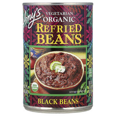 Organic Vegetarian Refried Beans, Black Beans, 15.4 oz (437 g)