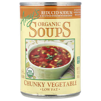 Organic Soups, Chunky Vegetable, Low Fat, Reduced Sodium, 14.3 oz (405 g)