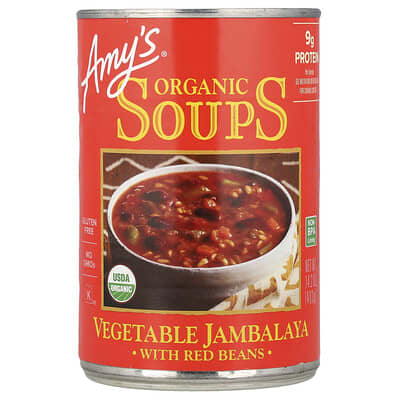 Organic Soups, Vegetable Jambalaya with Red Beans, 14.2 oz (403 g)