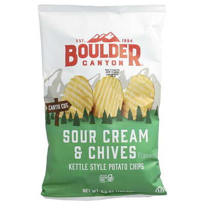 Картофель чипсы Kettle Style Sour Cream & Chives, 6.5 oz (184.3 g)