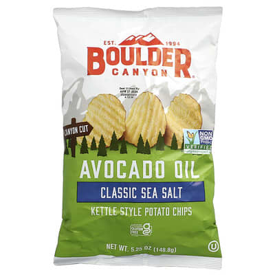 Картофель чипсы на масле авокадо Boulder Canyon Classic Sea Salt, 5.25 oz (148.8 g)