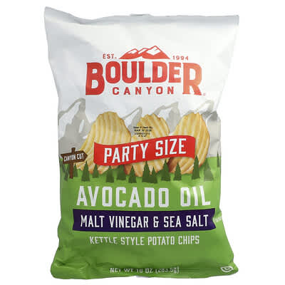 Картофель фри Boulder Canyon Avocado Oil Kettle Style, Malt Vinegar & Sea Salt, 10 oz (283.5 g)