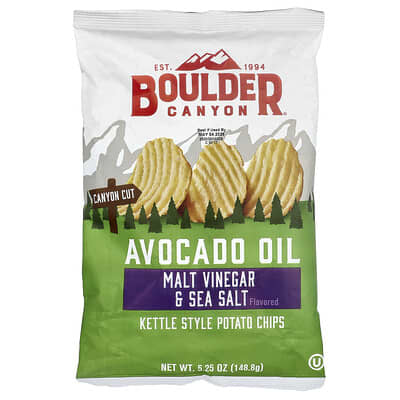 Boulder Canyon Картофель чипсы с маслом авокадо, солодовым уксусом и морской солью 5.25 oz (148.8 g)