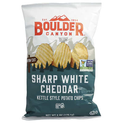 Картофельные чипсы Kettle Style, Sharp White Cheddar, 6 oz (170.1 g)