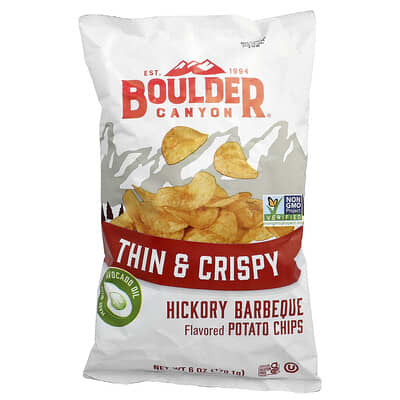 Тонкие и хрустящие картофельные чипсы Hickory Barbeque, 6 oz (170.1 g)