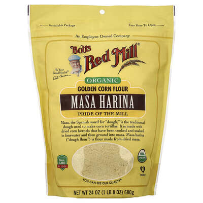 Organic Golden Corn Flour, Masa Harina, 24 oz (680 g)