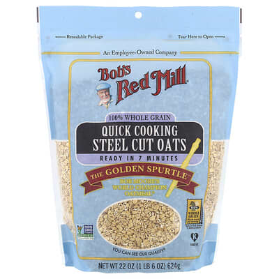 Whole Grain Quick Cooking Steel Cut Oats, 22 oz (624 g)