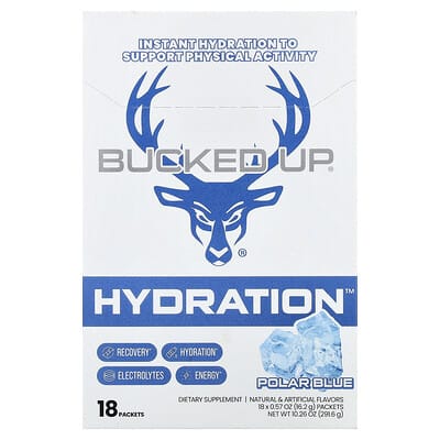 Hydration™, Polar Blue, 18 Packets, 57 oz (16.2 g) Each