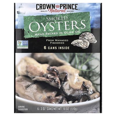 Устрицы в оливковом масле Crown Prince Natural 6 банок по 3 oz (85 g)