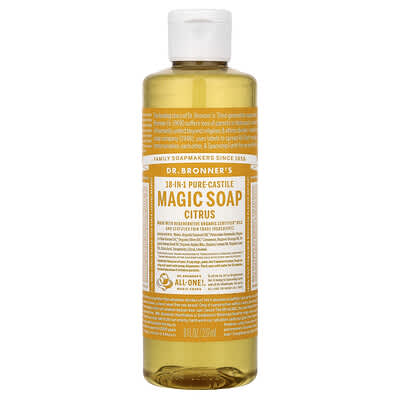 18-in-1 Pure-Castile Magic Soap, Citrus, 8 fl oz (237 ml)