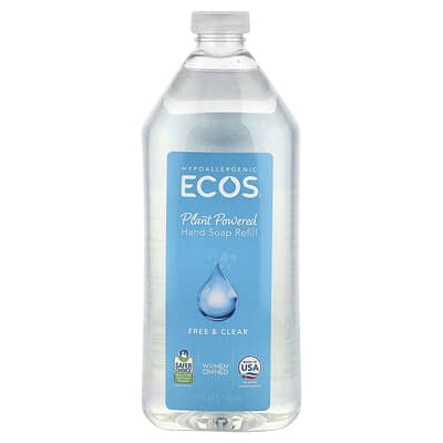 Plant Powered Hand Soap Refill, Free & Clear, 32 fl oz (946 ml)