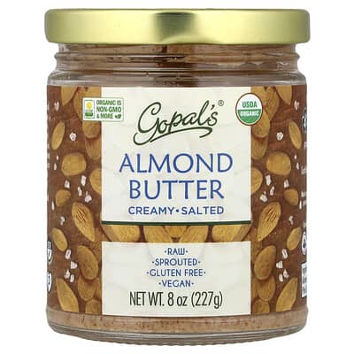 Арахисовое масло Gopal's Organic Almond Butter, Creamy, Salted, 8 oz (227 g)
