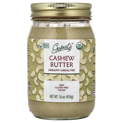 Organic Cashew Butter, Creamy, Unsalted, 16 oz (454 g)
