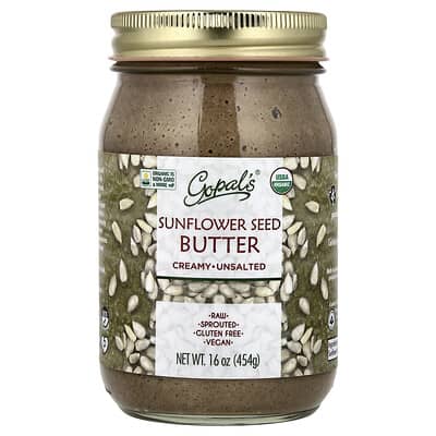 Sunflower Seed Butter, Creamy, Unsalted, 16 oz (454 g)