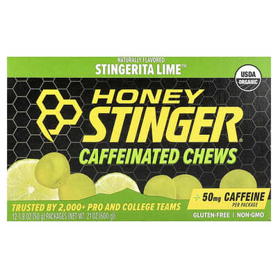 Caffeinated Chews, Stingerita Lime™, 12 Packets, 1.8 oz (50 g) Each