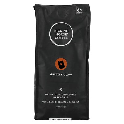 Grizzly Claw, Organic Coffee, Ground, Dark Roast, 10 oz (284 g)