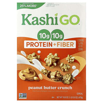 GO®, Protein + Fiber Cereal, Peanut Butter Crunch, 16.9 oz (479 g)