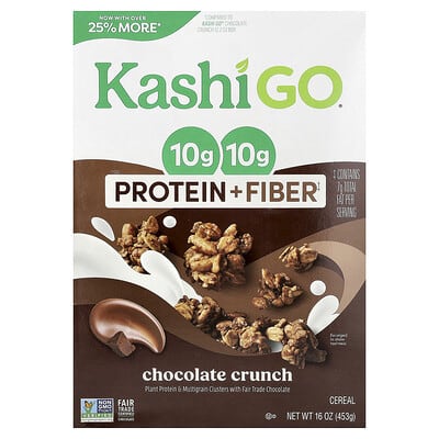 GO®, сухой завтрак Protein + Fiber, Chocolate Crunch, 16 oz (453 g)