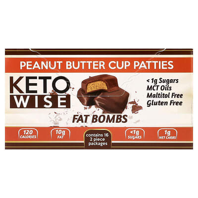 Десерт Fat Bombs Peanut Butter Cup Patties 16 Packs 34 g
