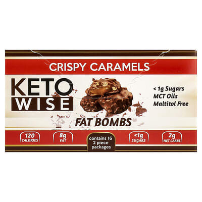Fat Bombs, Crispy Caramels, 16 Packs, 1.13 oz (32 g) Each