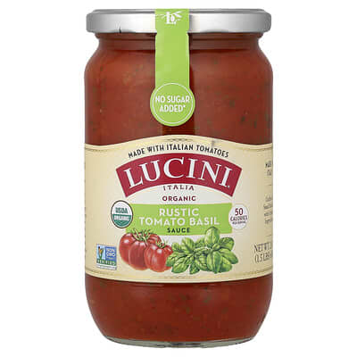 Соус томатный с базиликом Lucini Organic Rustic Tomato Basil Sauce, 24 oz (680 g)