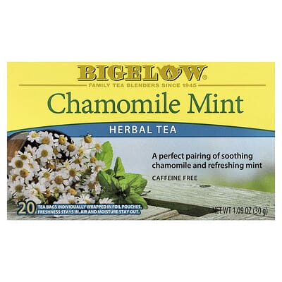 Herbal Tea, Chamomile Mint, Caffeine Free, 20 Tea Bags, 1.09 oz (30 g)