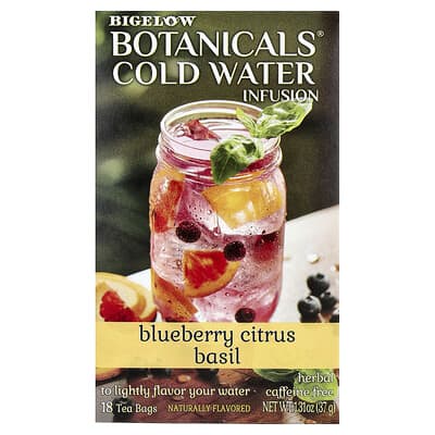 Botanicals® Cold Water Infusion, Herbal Tea, Caffeine Free, Blueberry Citrus Basil, 18 Tea Bags, 1.31 oz (37 g)