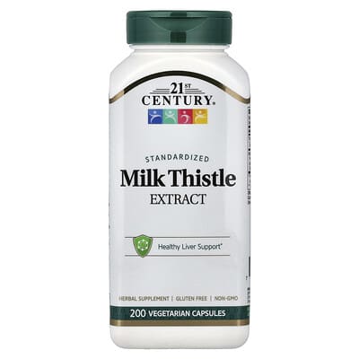 Milk Thistle Extract, Standardized , 200 Vegetarian Capsules (87.5 mg per Capsule)
