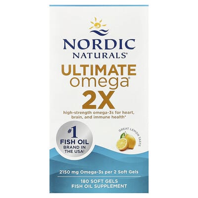 Ultimate Omega® 2X, Great Lemon, 180 Softgels (1,075 mg per Softgel)