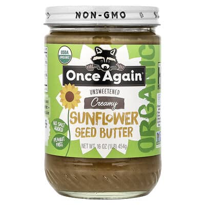 Organic Creamy Sunflower Seed Butter, Unsweetened, 16 oz (454 g)