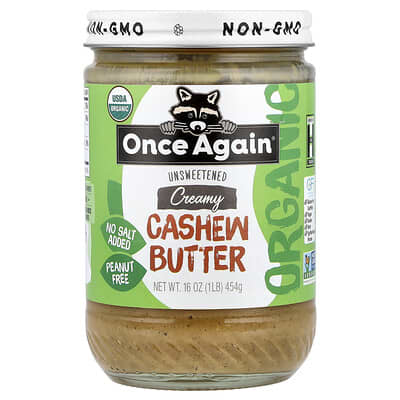 Organic Cashew Butter, Creamy, Unsweetened, 16 oz (454 g)