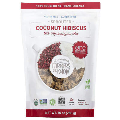 Sprouted Tea-Infused Granola, Coconut Hibiscus, 10 oz (283 g)