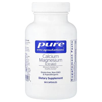 Кальций и магний (цитрат) Pure Encapsulations, 90 капсул