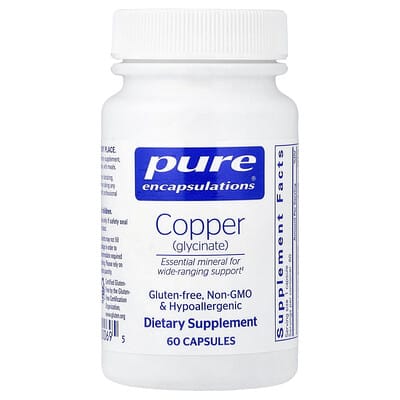Copper (Glycinate), 60 Capsules (2 mg per Capsule)