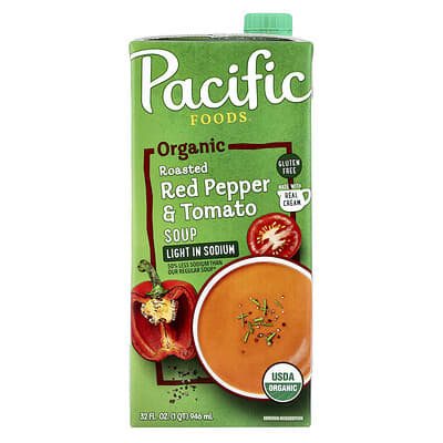 Organic Roasted Red Pepper & Tomato Soup, Light in Sodium, 32 fl oz (946 ml)