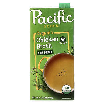 Organic Free Range Chicken Broth, Low Sodium, 32 fl oz (907 g)
