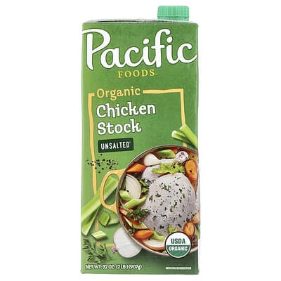 Organic Chicken Stock, Unsalted, 32 fl oz (907 g)