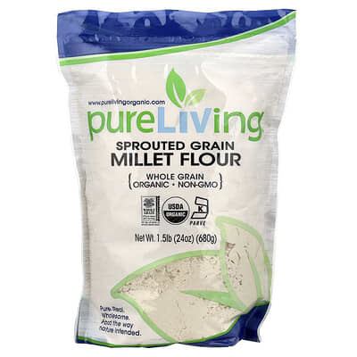 Organic Sprouted Grain Millet Flour, 24 oz (680 g)