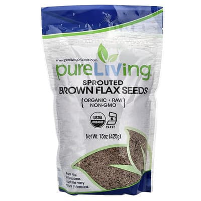Organic Sprouted Brown Flax Seeds, 15 oz (425 g)